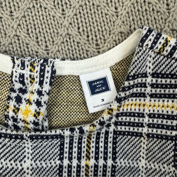 Janie and Jack Plaid Kids Dress with Ruffle Detail & Capped Sleeves ~ 3 - Picture 8 of 12